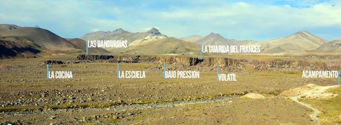 As principais formações, vistas de cima da La Gran Pared.