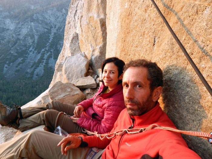 Com Ana e o X-Power no bivaque da Leaning Tower, Yosemite.